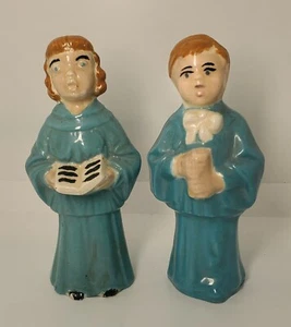 Statuina ragazzo e ragazza coro blu vintage - Foto 1 di 4