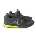 New Balance Mens Size 10 Grey Yellow Running Casual Shoes Sneakers MS247TG D