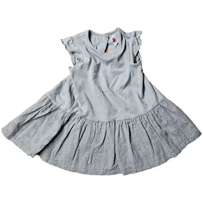 Dulce Petit Bateau Bebé Vestido Talla 6M 67 Azul - Imagen 1 de 2