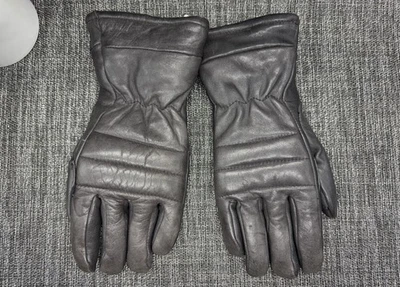 Vintage Genuine Steerhide Black leather Sherpa Lined Gloves M - Image 1 of 4