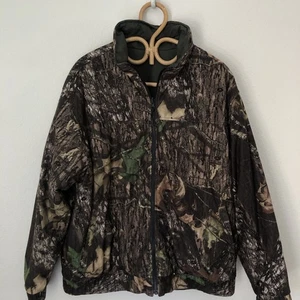 Vtg Field & Stream Mossy Oak Camo Hunting Coat size Large Insulated Lined Jacket - Picture 1 of 7
