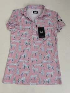 Waggle Women's XS Electric Leopard Polo Shirt Top NWT - Picture 1 of 5