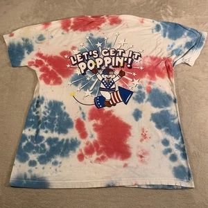 Camisa Buc-ee's Para Hombre Grande Roja Azul Tie Dye Lets Get It Poppin Gráfico 4 de Julio - Imagen 1 de 7