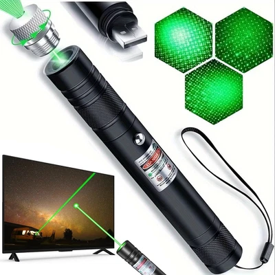 High Power Green Laser Pointer Pen USB Rechargeable for Outdoor Use - Image 1 of 4