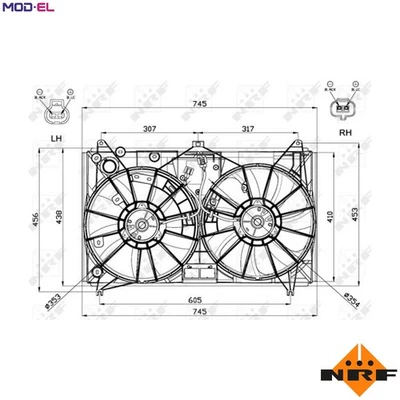 FAN ENGINE COOLING 47581 FOR 1UR-FSE/FE 4.6L 2UR-FSE 5.0L 8cyl - Image 1 of 4