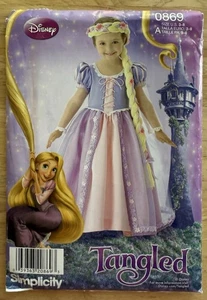 Tangled Rapunzel Costume Simplicity Sewing Pattern, Sizes 3-8 Disney Princess - Picture 1 of 4
