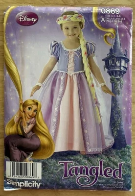 Tangled Rapunzel Costume Simplicity Sewing Pattern, Sizes 3-8 Disney Princess - Image 1 of 4