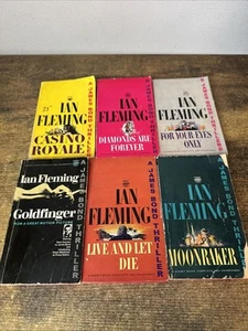 Ian Fleming lot of 6 vintage paperback books all from the James Bond Series - Picture 1 of 2