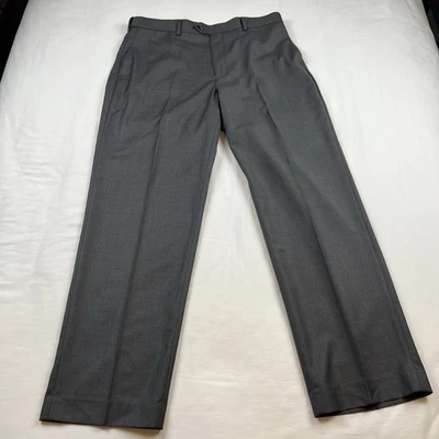 Pantalones de vestir Croft & Barrow para hombre gris frente plano calce clásico 36x32 Business Foto 1 de 4