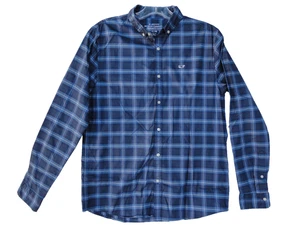 Vineyard Vines OTG On-The-Go Performance Blue Button Down Shirt Boys Size XL 18 - Picture 1 of 8