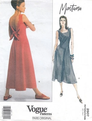 Vogue 2507 Claude Montana 90s pattern size 12 tie back sundress - Image 1 of 2