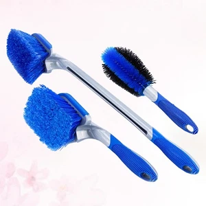  3 Pcs Tire Cleaning Brush Kit Vehicle Wheel Brushes Rim Gadget for Car - Picture 1 of 11