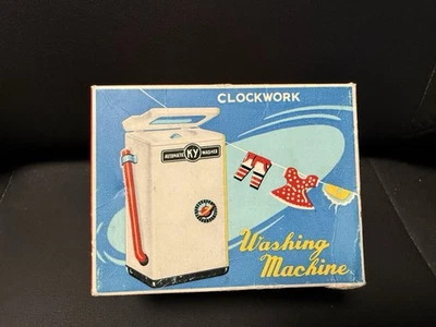 Vintage Tin Toy Washing Machine KY Clockwork Automatic Washer with Original Box - Image 1 of 4