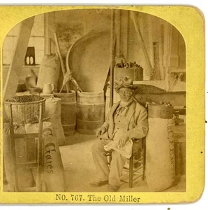 The Old Miller & His Shop Kilburn Stereoview c1870 - Foto 1 di 3