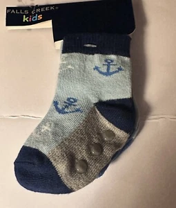 Falls Creeks Kids Non-Skid Ankle Socks with Grip for Baby Toddler Boys 2 Pairs - Picture 1 of 5