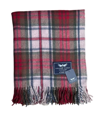 The Golden Eagle Dress Mcduff Recycled Wool Scottish Blanket Tartan Large Throw - Image 1 of 3