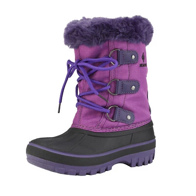 Niños Niños Niñas Invierno Botas para Nieve Piel Sintética Forradas Tobillo Cremallera Cálidas Botas de Esquí Foto 1 de 4