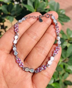 6 Gms Natural .925 Sterling Silver Mother Pearl 6 Inches Gemstone Bracelet 21 B1 - Picture 1 of 2