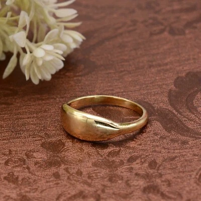 Anillo de sello para hombre y mujer, anillo rectangular geométrico de latón, joyería hecha a mano regalos Foto 1 de 4