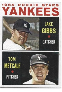 New York Yankees 1964 Topps Baseball Rookie Stars Card #279 (Gibbs/Metcalf) (B)