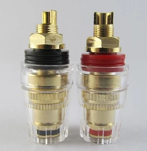 10 pz diffusore amplificatore tubolare placcato oro alta qualità 4 mm jack banana rilegatura - Foto 1 di 4