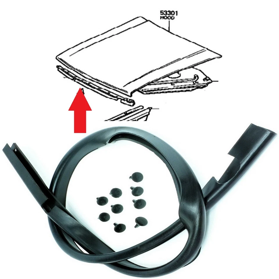 COROLLA KE70 TE72 TE71 KE75 AE71 BONNET HOOD SEAL RUBBER TO RADIATOR   - Image 1 of 1