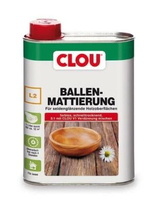 Clou Ballen Mattierung L2 farblos Für seidenglänzende Holzoberflächen 250ml - Bild 1 von 3