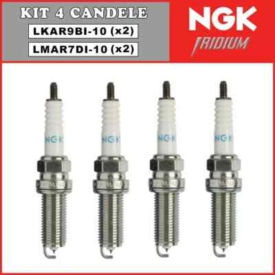 4 CANDELE NGK LKAR9BI-10 + LMAR7DI-10 PER KTM SUPERDUKE 1290 R 2016 2017 2018 - Immagine 1 di 2