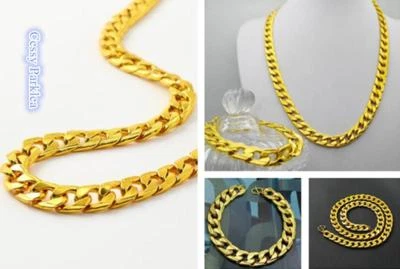 CB1 Grueso Oro Cadena Collar Pulsera Gángster Hip Hop Rapero Bisutería Foto 1 de 4