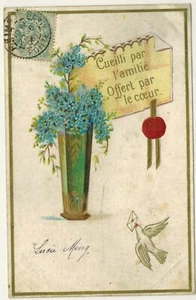 1906-Carte Postale gaufrée-Cueilli par l'amitié-Timbrée-B.2 - Imagen 1 de 2