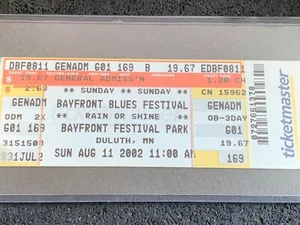 Vintage Ticket Stub Dr. John Concert 8/11/2002 Bayfront Blues Festival Duluth - Picture 1 of 2