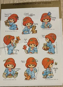 Hallmark Ambassador Vintage 1983 Adesivi Muffin Ragazza Animali 3pg - Foto 1 di 4