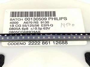 25 Stück 6,8pF 63V Keramik-Kondensatoren SMD 0805 Philips NP0 Capacitor (M1907) - Picture 1 of 5