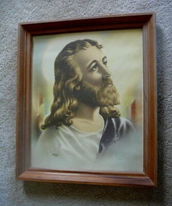 VINTAGE 1942 - JESUS INSPIRATION FRAMED PRINT - McDONNELL 12" x 10" VERY GOOD - Picture 1 of 5