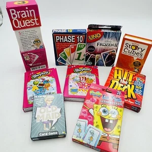 Family Card Games Phase 10 Uno Frozen Go Fish Old Maid Story Road Trip Vacation - Picture 1 of 18