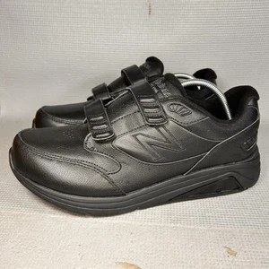New Balance Men's Size 10.5 2E W Dual Strap Closure Thriple Black Walking Shoes - Picture 1 of 10