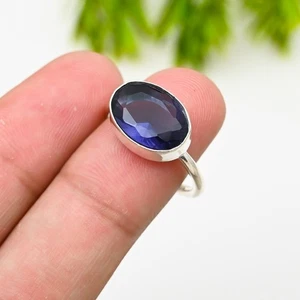Iolite Gemstone 925 Sterling Silver Ring Handmade Jewelry Ring For Gift - Picture 1 of 4