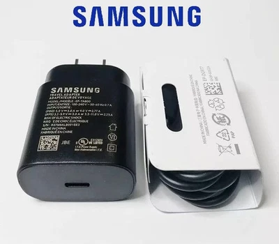 Original Samsung Galaxy S20 S21 25W Super Fast Wall Charger & Type C Data Cable - Image 1 of 2
