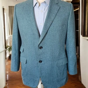 Paul Stuart Cashmere Blazer 41S Green Full Canvas Ticket Pocket 23 Inch Arms - Picture 1 of 22