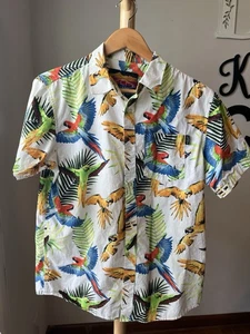 Tropische Papageien Hawaiihemd mit Knopfleiste Gr. Medium G8 - Bild 1 von 8
