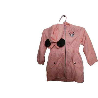 Minnie Mouse Niñas Chaqueta de Lluvia Abrigo Talla 4t Rosa Con Capucha Bolsillos Orejas de Ratón Divertido Foto 1 de 4