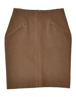 MARELLA Womens High Waist Pencil Skirt UK 8 Small W24 Brown Acrylic AP09 - Image 1 of 3