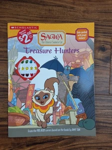 Rare SAGWA THE CHINESE SIAMESE CAT Coloring Book Treasure Hunters w/Gem Stickers - Picture 1 of 8