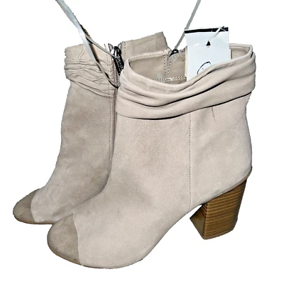 Kenneth Cole Reaction Fridah Cool Open Toe Booties Grey Block Heel Size 6 - Image 1 of 4