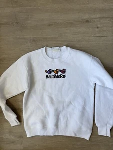 Vintage 90s Lee BaltimoreWhite Big Hed Kids Sweatshirt 1995 Medium - Picture 1 of 3