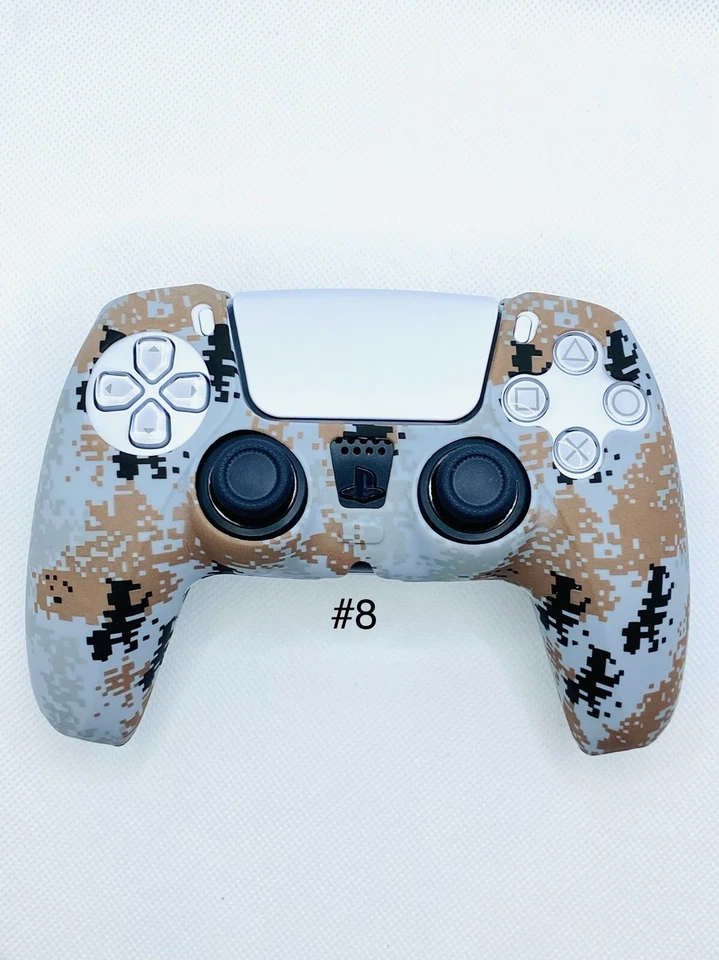 Grey Digital Camo Gaming Skin Rubber Case Cover Sony PS5 Dualsense Controller - Image 1 of 1
