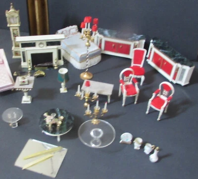 NOW ON SALE LOT of 33+ PETITE PRINCESS DOLLHOUSE FURNITURE~5 TABLES,++ FREE SHIP - Image 1 of 4