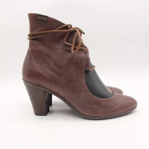 CAMPER Wrap Escaping Brown Leather Women's EU 37 Steampunk Victorian Ankle Boot - Picture 1 of 14