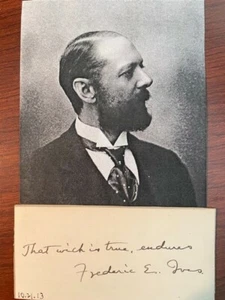 FREDERIC E. IVES QUOTE SIGNED, INVENTOR COLOR PHOTOGRAPHY, PHOTOENGRAVING - Picture 1 of 1