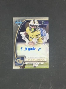 ERIC SINGLETON JR. 2024 BOWMAN CHROME UNIVERSITY 1ST AUTO Georgia Tech Auburn - Picture 1 of 2